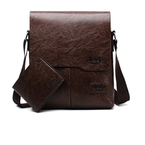 Men's Casual Shoulder Sling Bag with Jeep Wallet