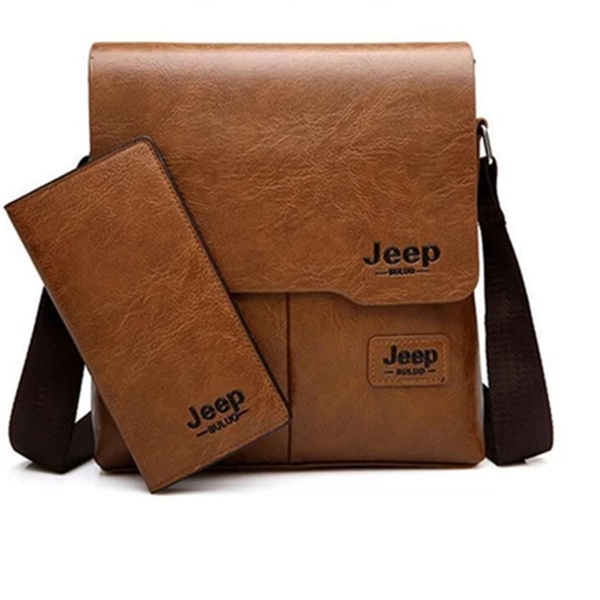 Men's Casual Shoulder Sling Bag with Jeep Wallet