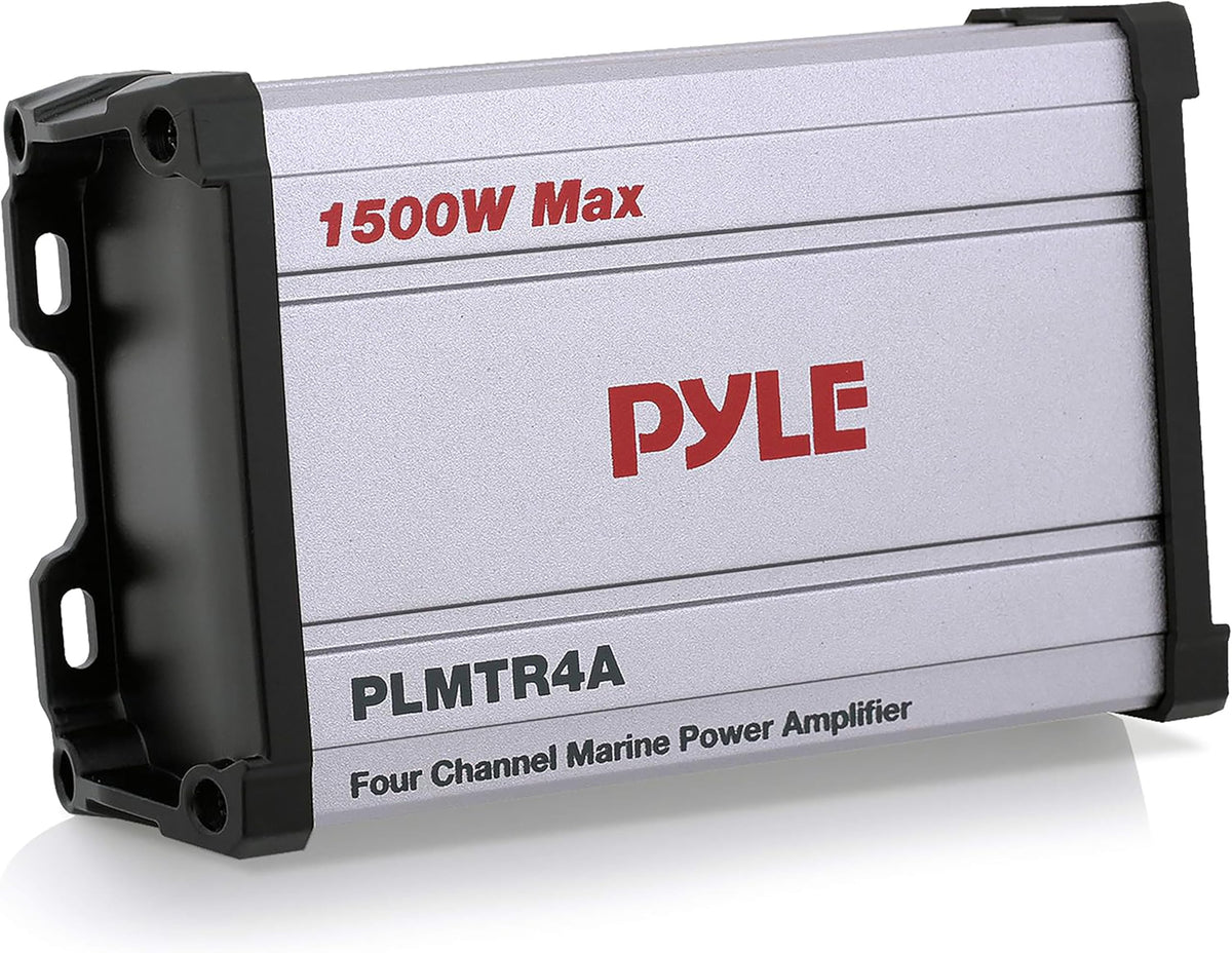 Pyle Audio Verstärker Auto Jeep & Boot Endstufe Auto – Marine Jeep & Car Amplifier Amplifier 4 Channel – Robuste 4 Kanal Verstärker als Auto Verstärker Wasserdicht mit 1500 Watt Auto Endstufe 13cm