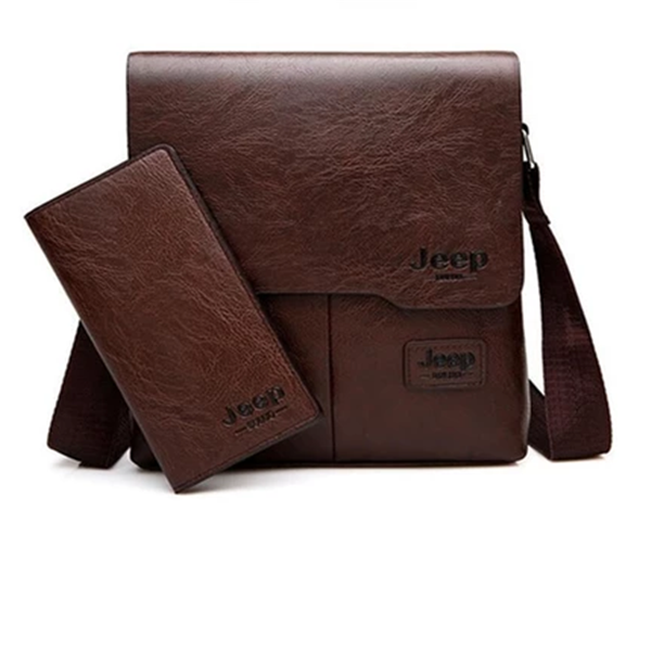 Men's Casual Shoulder Sling Bag with Jeep Wallet