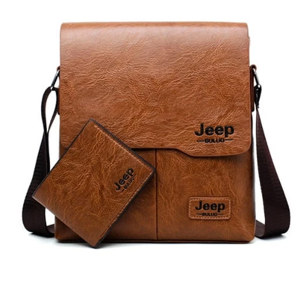 Men's Casual Shoulder Sling Bag with Jeep Wallet